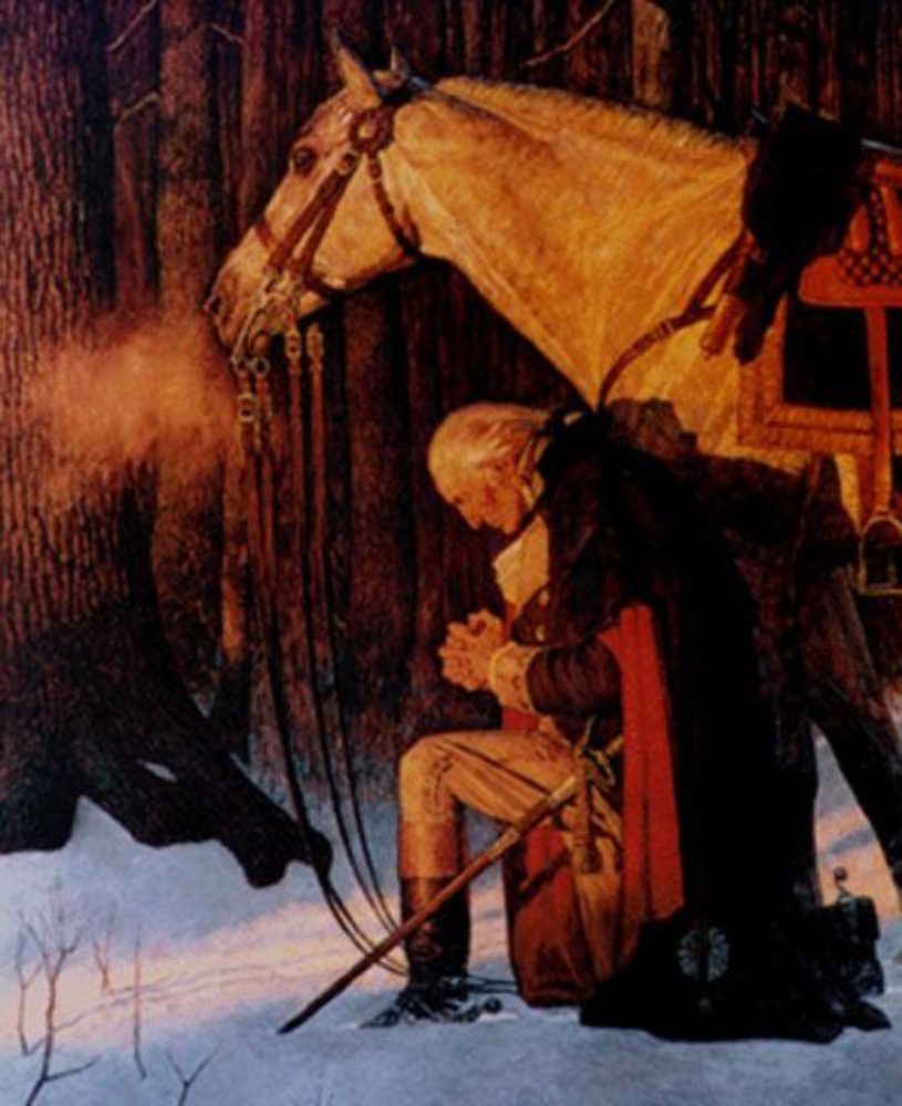 "George Washington’s prayer at Valley Forge

 

-Arnold Friberg, 1975"